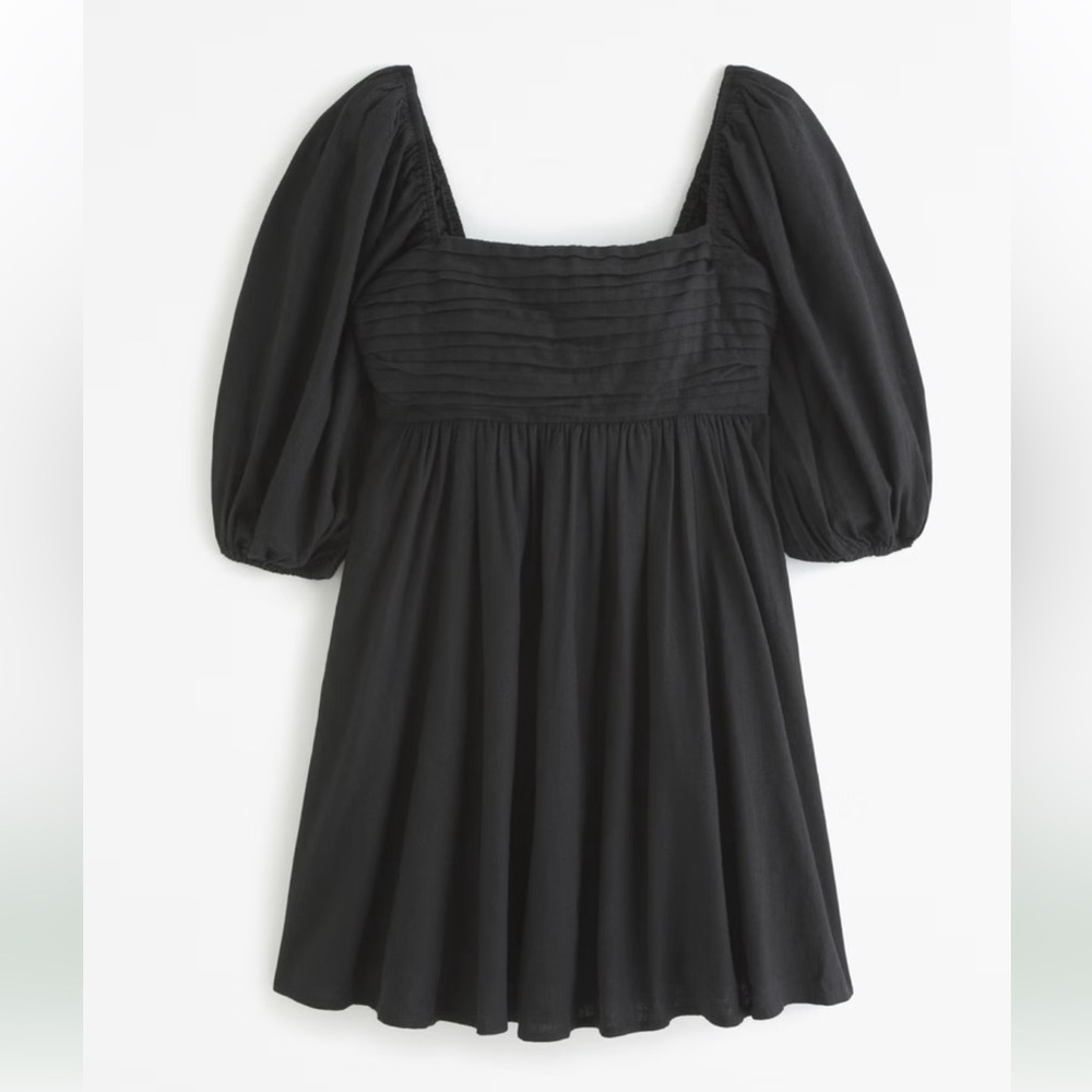 Abercrombie Ruched Bodice Puffed Sleeve Mini Dress